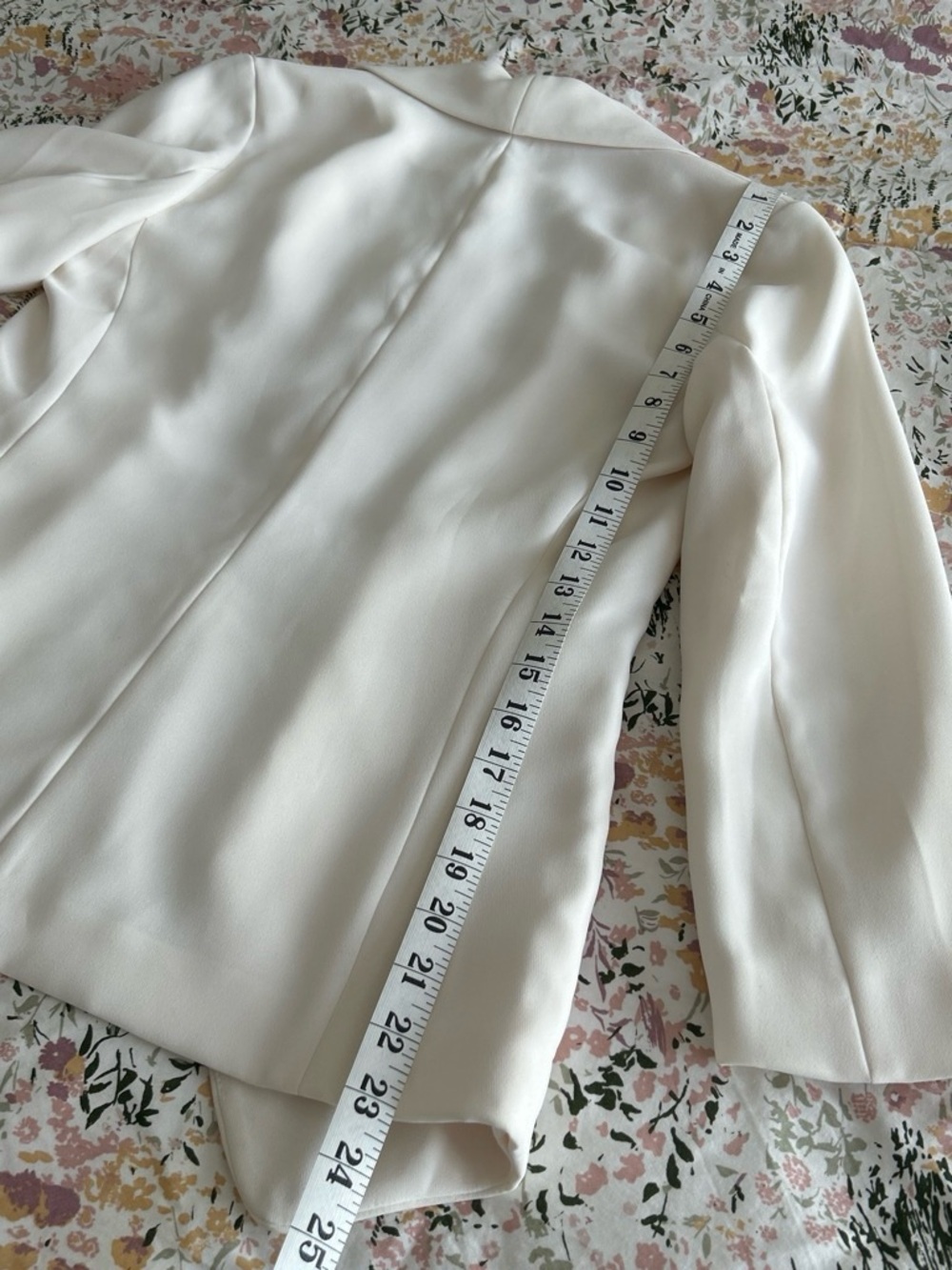 EUC Ivory Open Front Lined Mid-Length Jacket 3/4 Sleeve Women's Size 2 - Picture 7 of 7